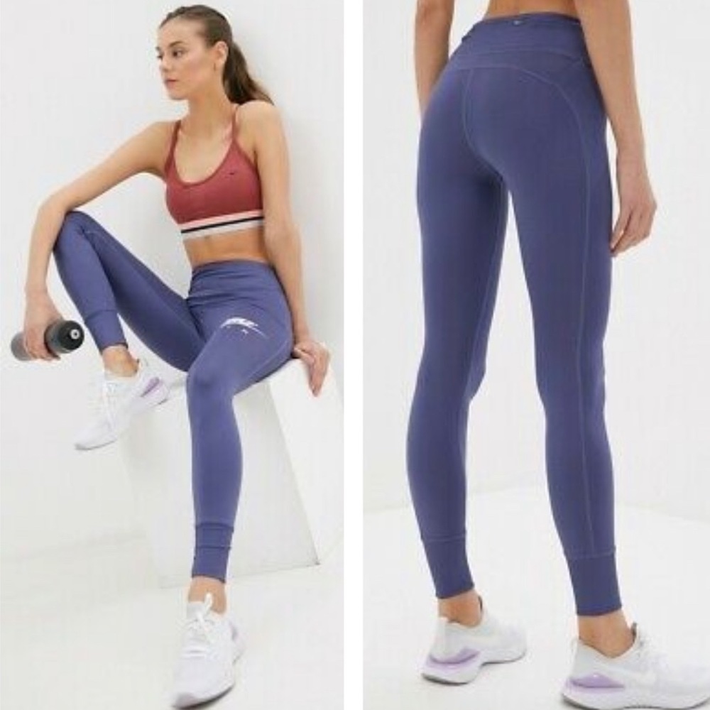Nike Air Women’s Dri Fit Tight Fit Air GX 7/8 Running Leggings In Blue #CV8348